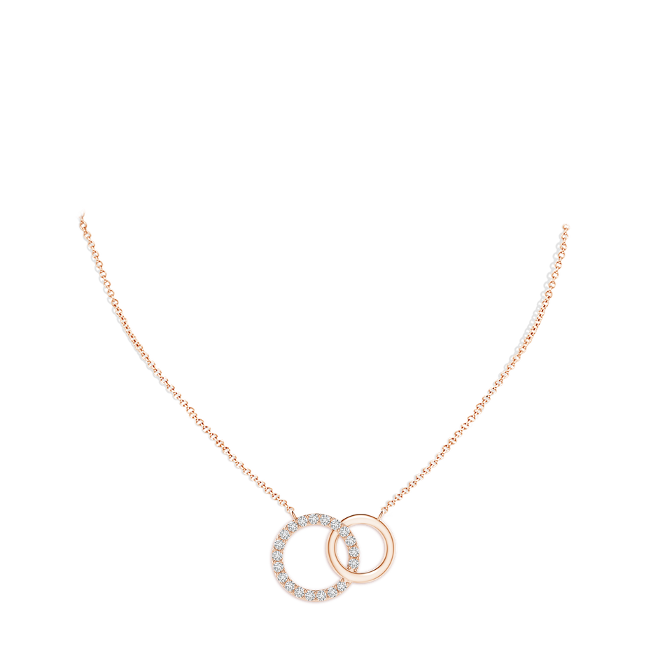 2.3mm HSI2 Interlocking Diamond Circle Necklace in Rose Gold pen