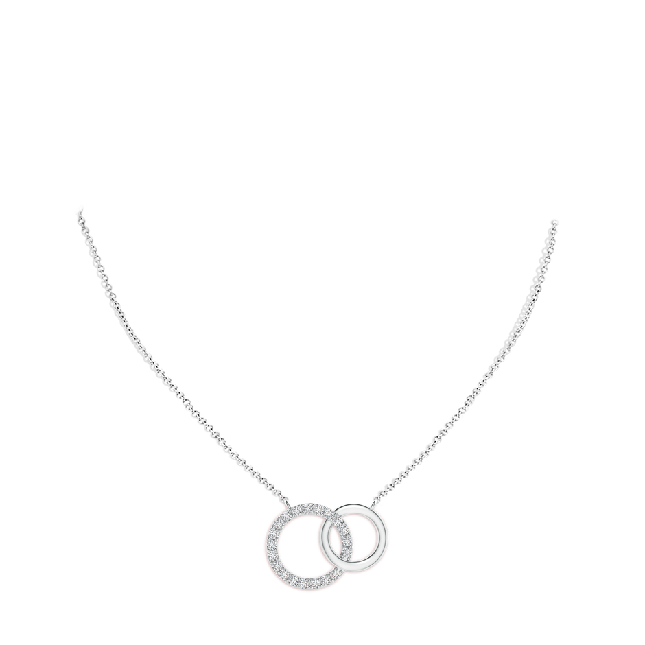 2.3mm HSI2 Interlocking Diamond Circle Necklace in White Gold pen