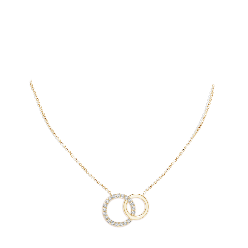 2.3mm HSI2 Interlocking Diamond Circle Necklace in Yellow Gold pen