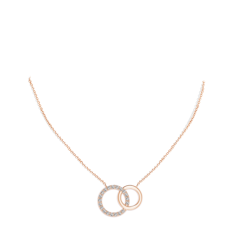 2.3mm IJI1I2 Interlocking Diamond Circle Necklace in Rose Gold pen