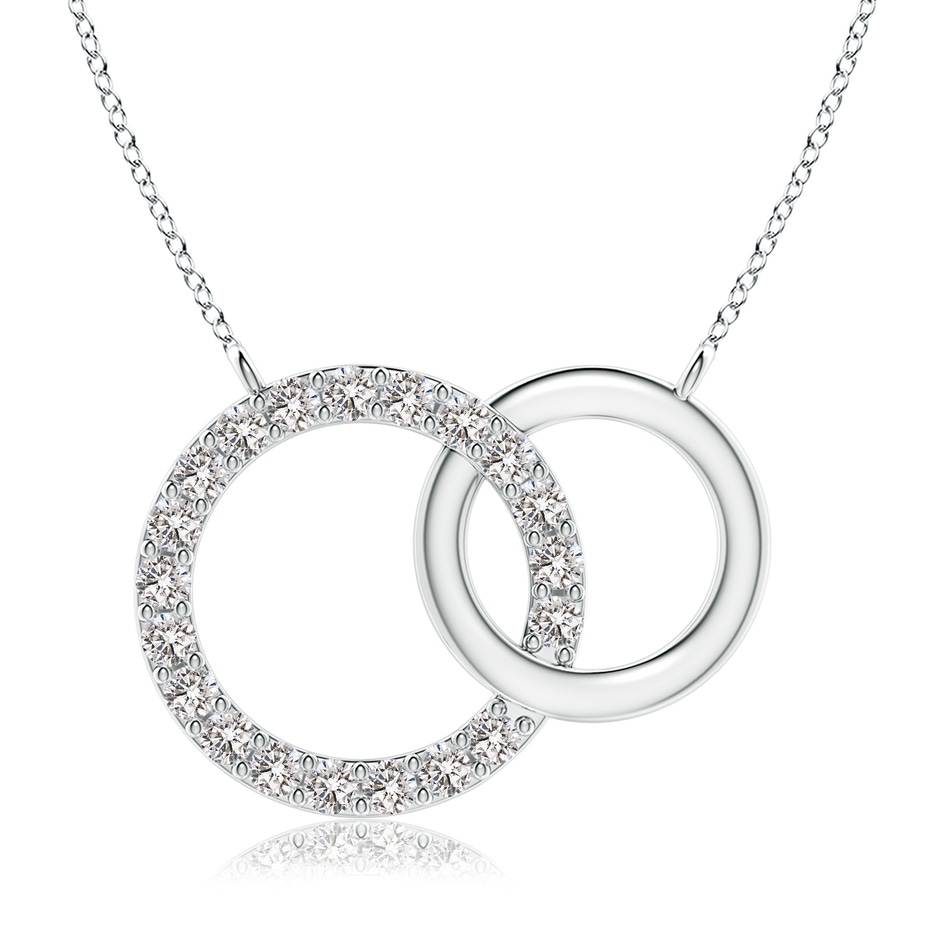 2.3mm IJI1I2 Interlocking Diamond Circle Necklace in White Gold 