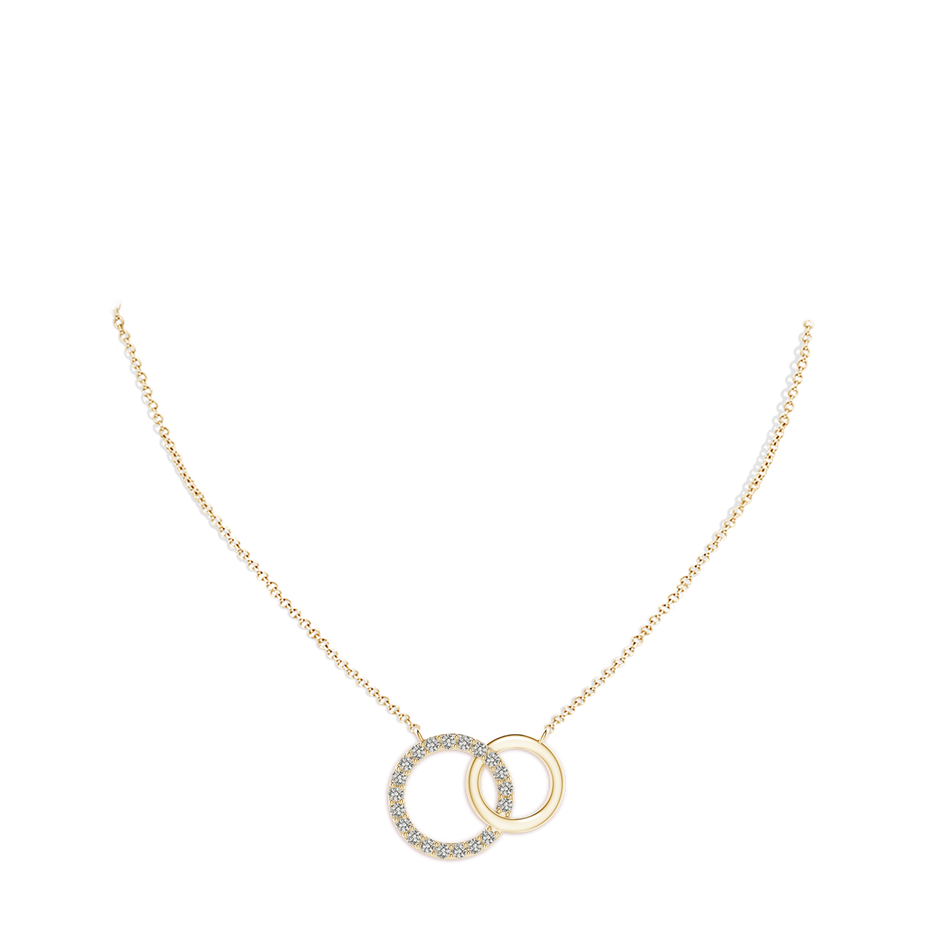 2.3mm KI3 Interlocking Diamond Circle Necklace in Yellow Gold pen