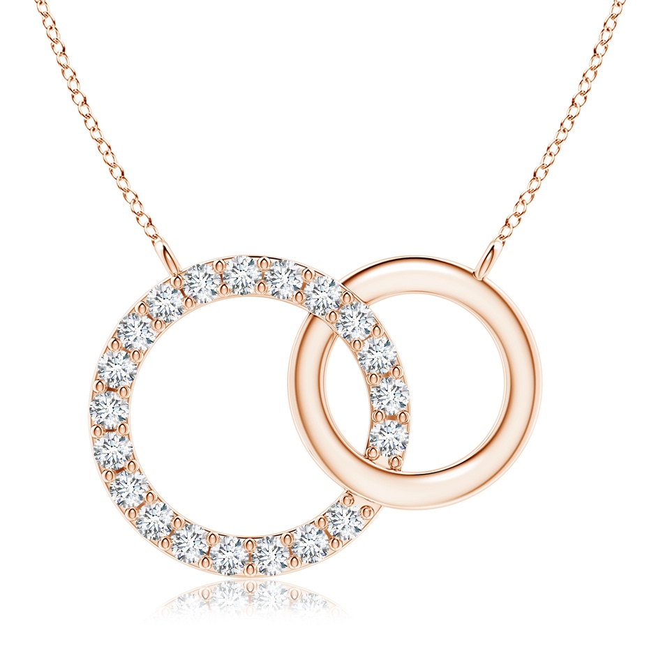 2.6mm GVS2 Interlocking Diamond Circle Necklace in Rose Gold 