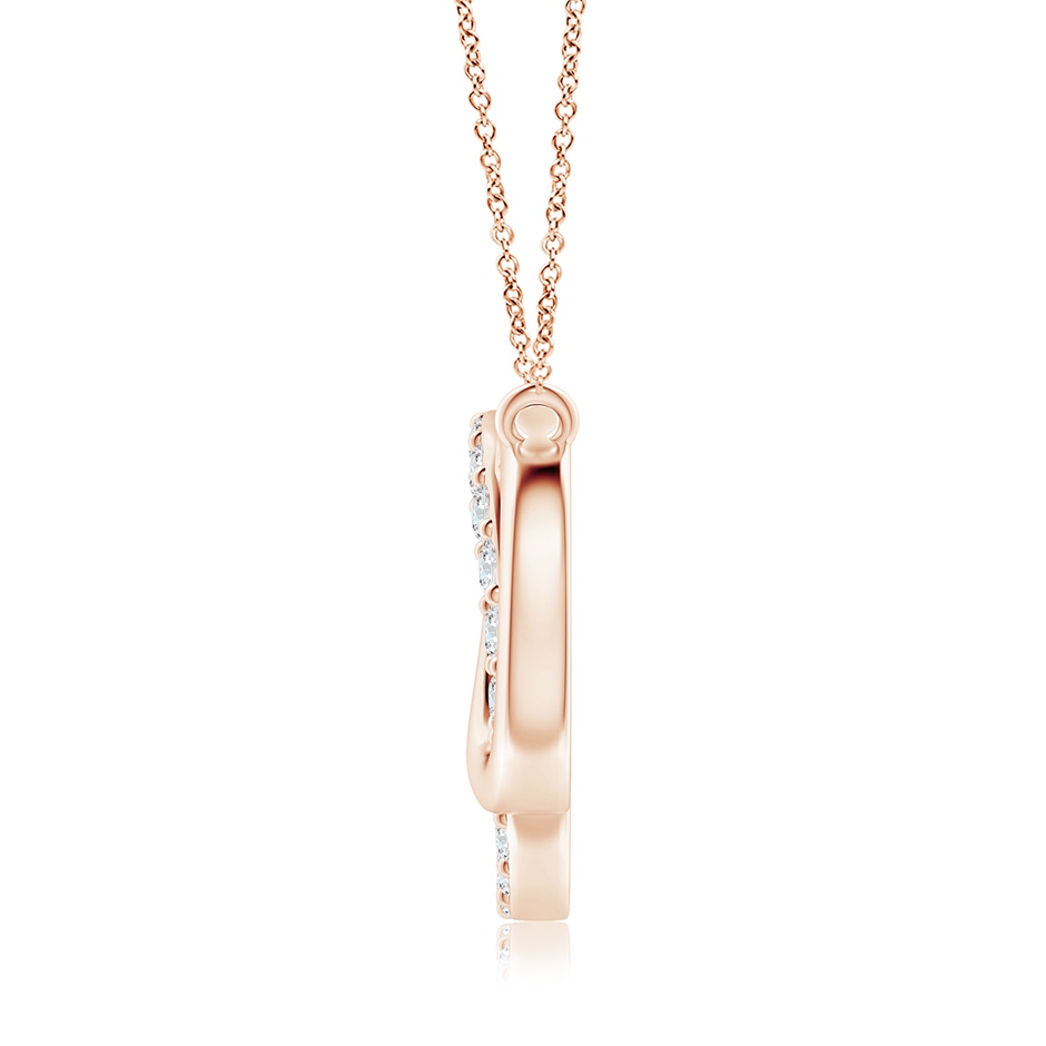 2.6mm GVS2 Interlocking Diamond Circle Necklace in Rose Gold side 199