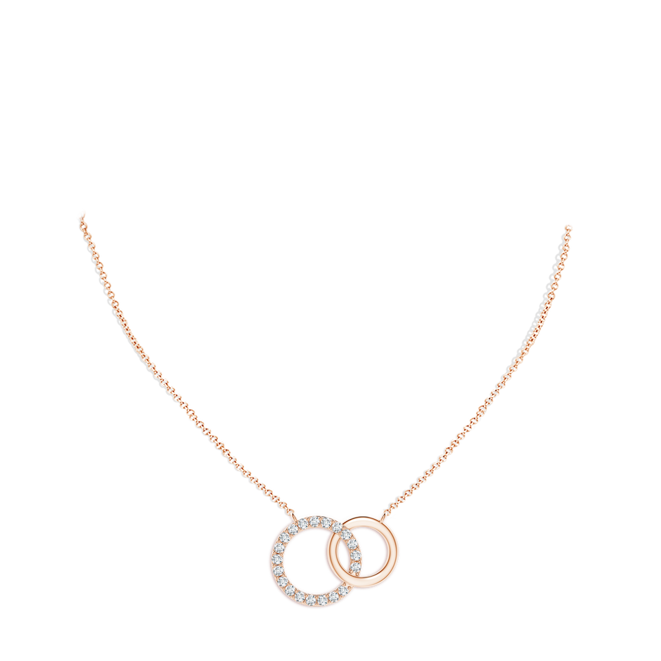2.6mm GVS2 Interlocking Diamond Circle Necklace in Rose Gold pen