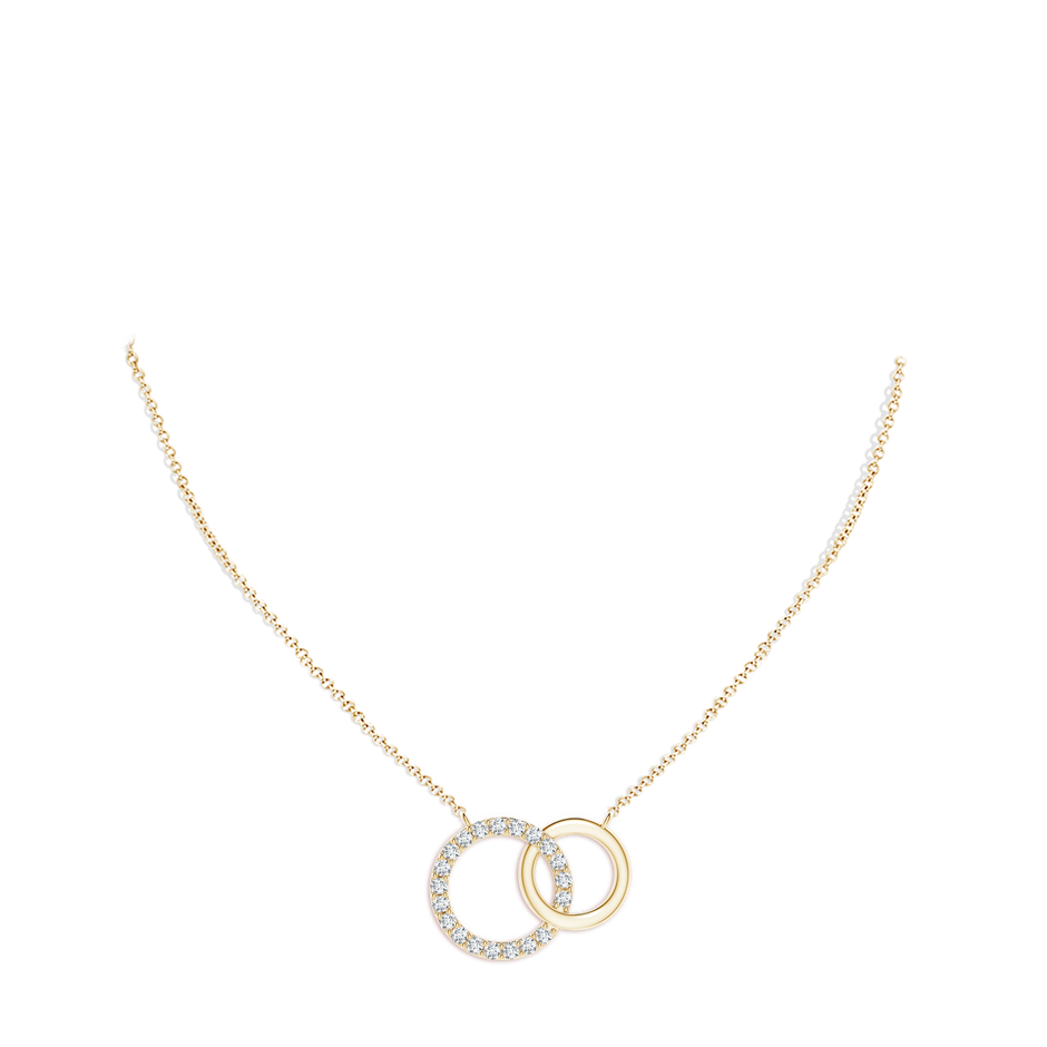 2.6mm GVS2 Interlocking Diamond Circle Necklace in Yellow Gold pen