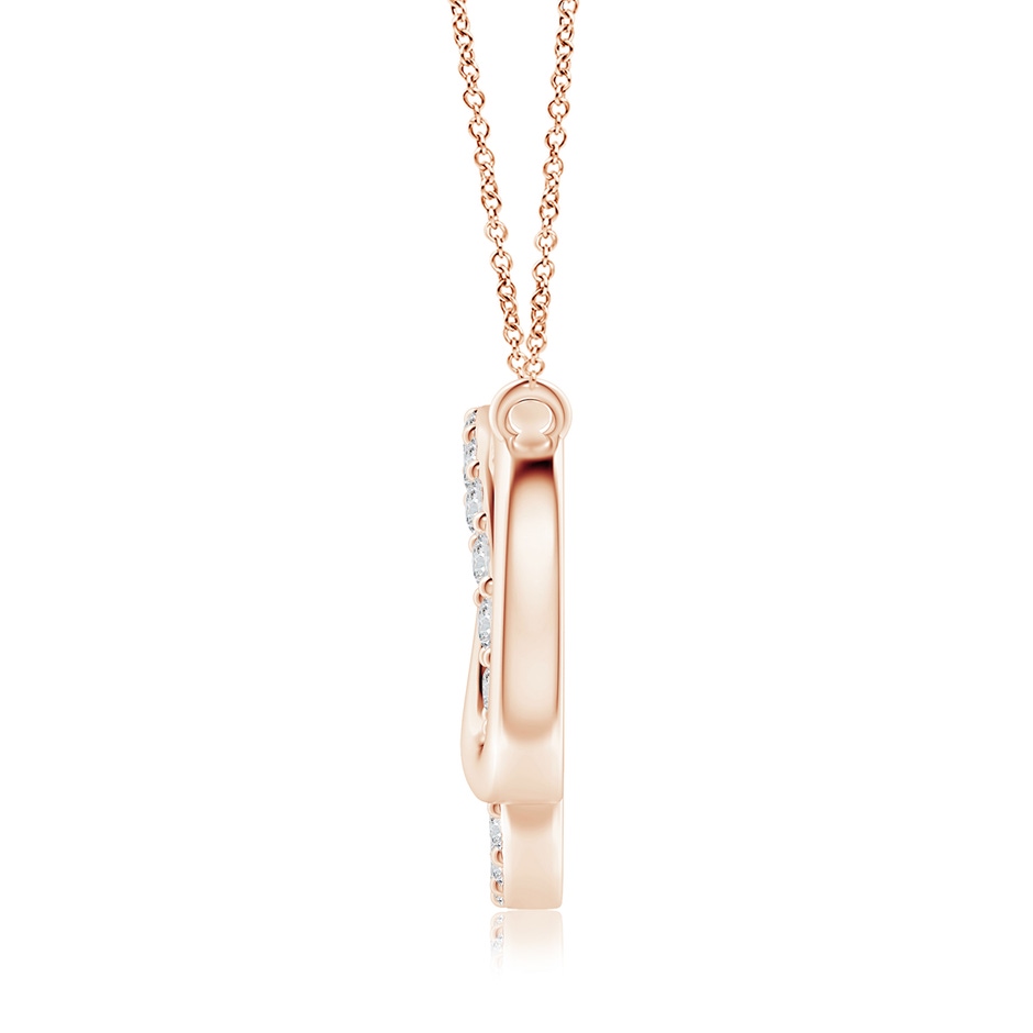 2.6mm HSI2 Interlocking Diamond Circle Necklace in Rose Gold side 199