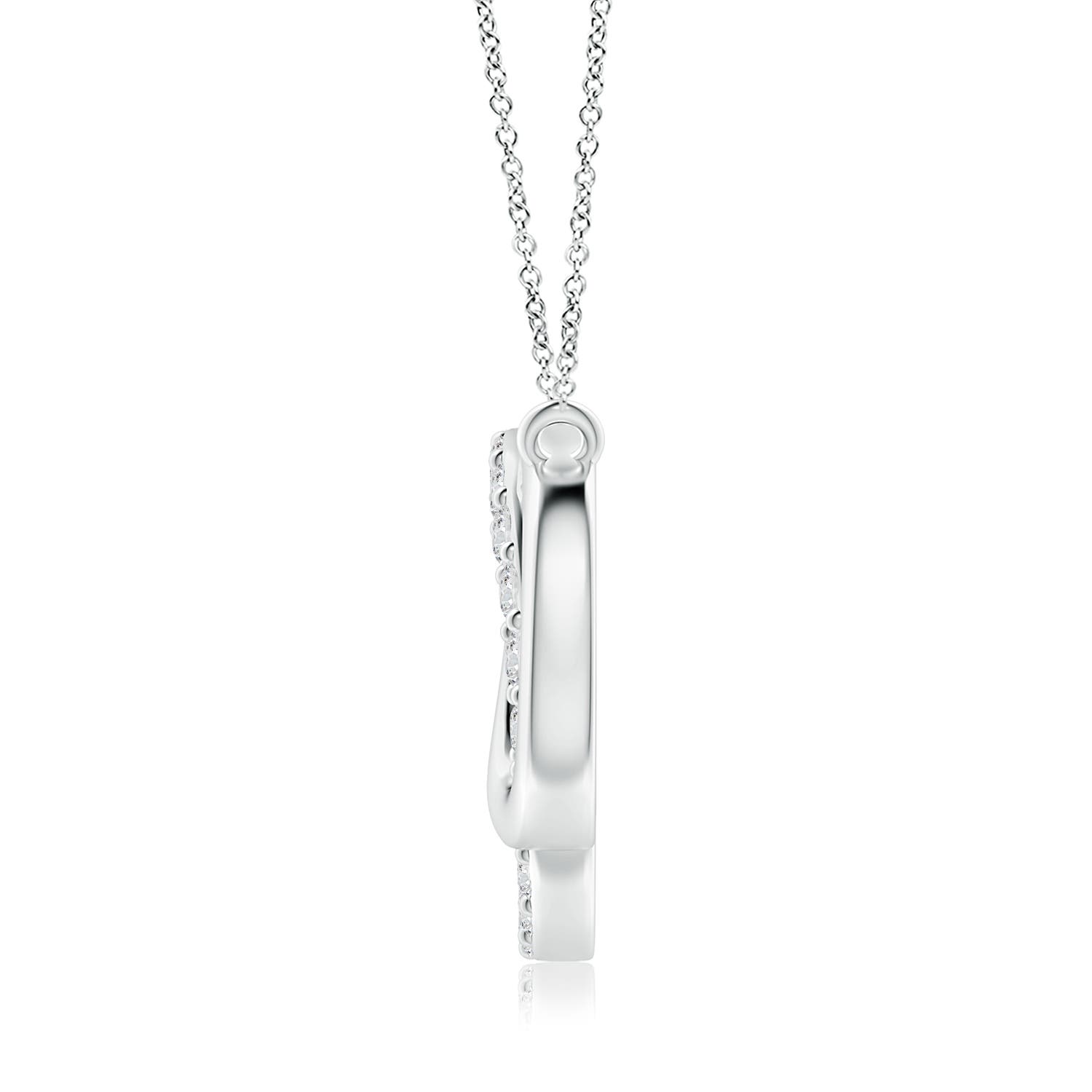 2.6mm HSI2 Interlocking Diamond Circle Necklace in White Gold