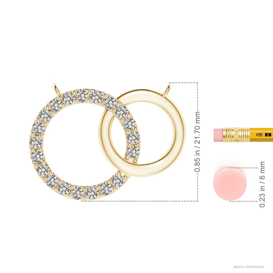 2.6mm KI3 Interlocking Diamond Circle Necklace in 18K Yellow Gold ruler