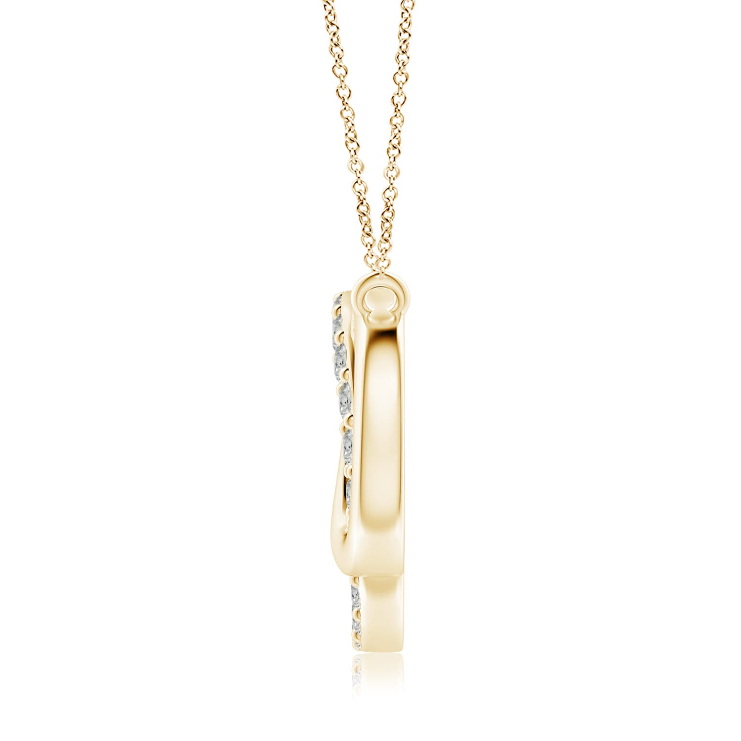 2.6mm KI3 Interlocking Diamond Circle Necklace in Yellow Gold