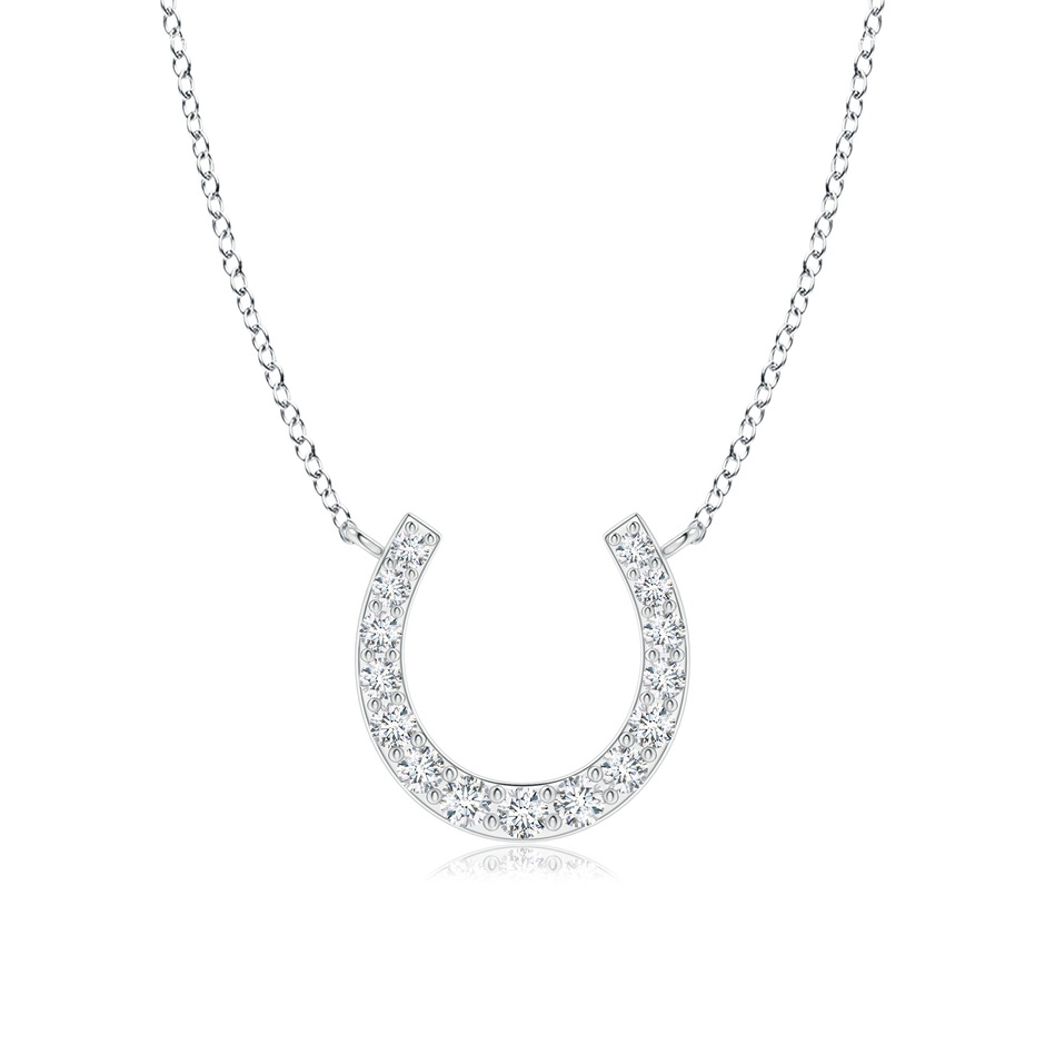 1.2mm GVS2 Classic Diamond Horseshoe Necklace in 9K White Gold 