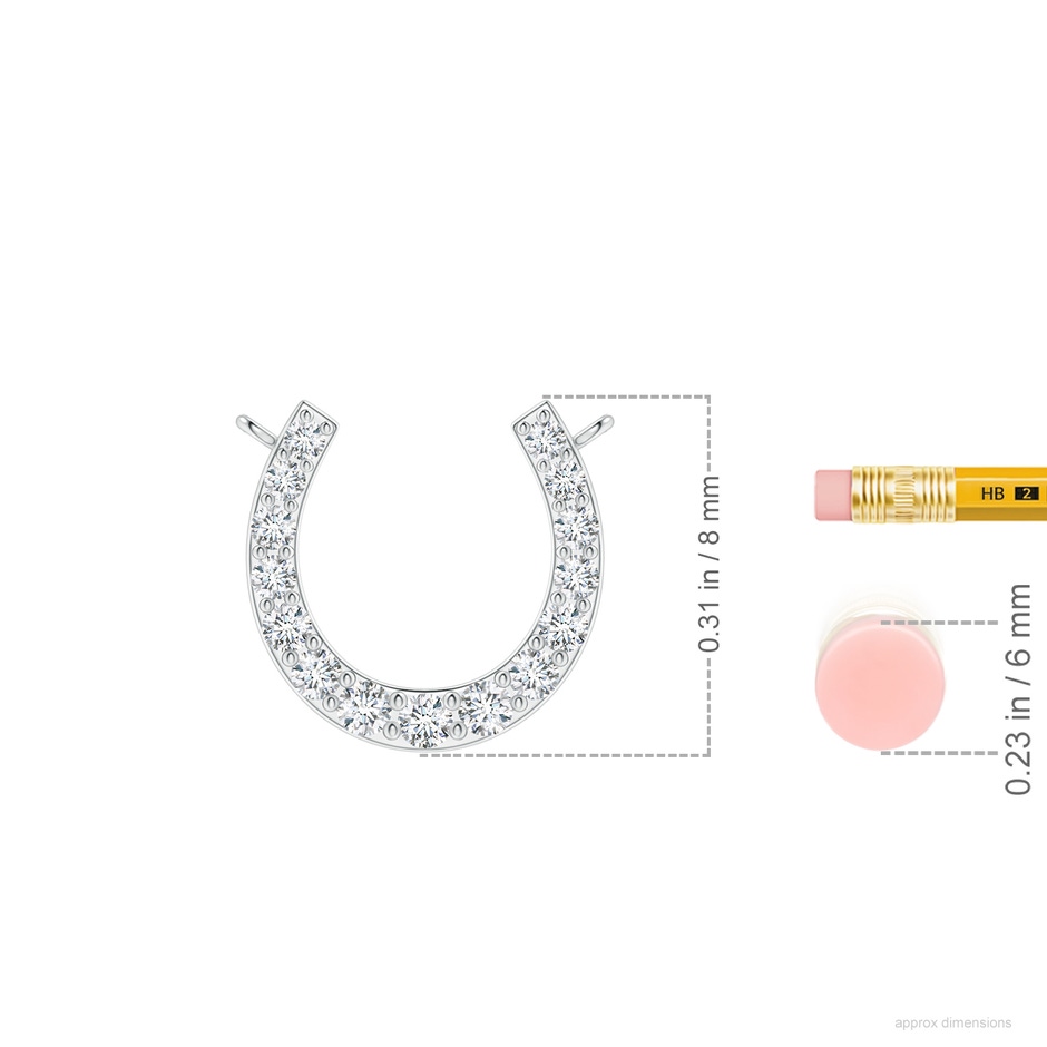 1.2mm GVS2 Classic Diamond Horseshoe Necklace in 9K White Gold ruler