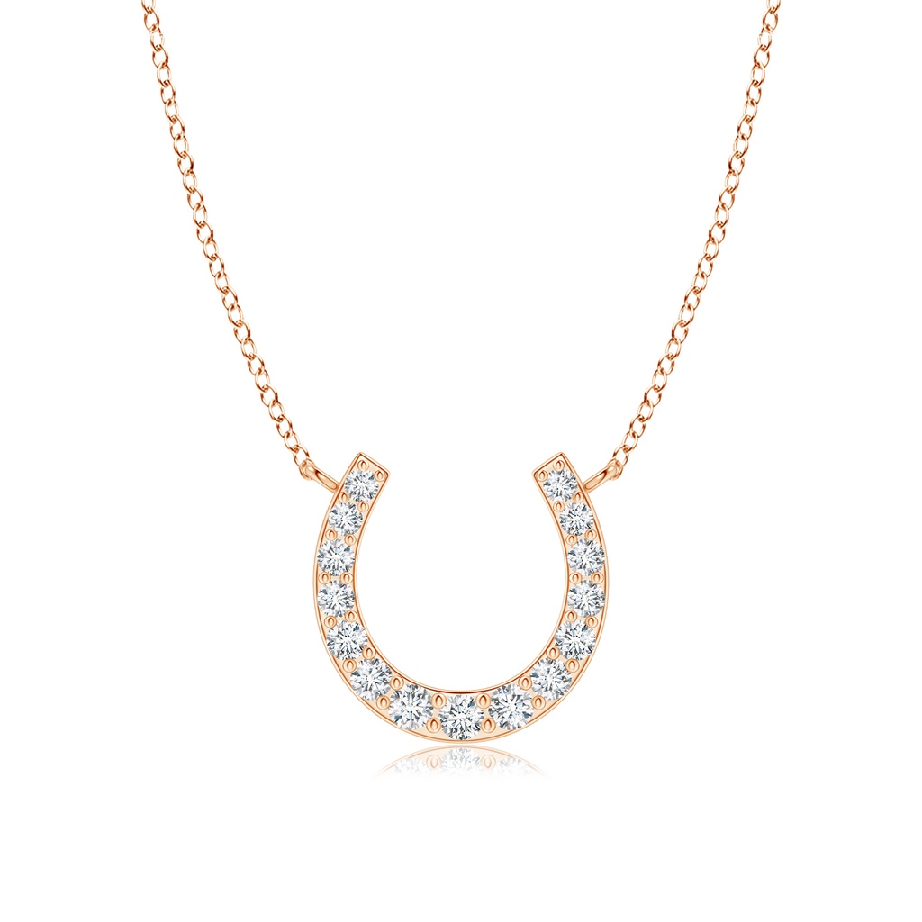 1.2mm GVS2 Classic Diamond Horseshoe Necklace in Rose Gold