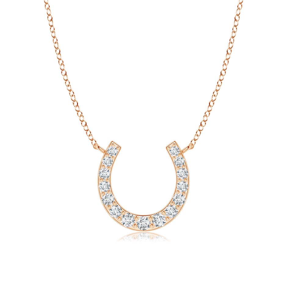 1.2mm GVS2 Classic Diamond Horseshoe Necklace in Rose Gold 