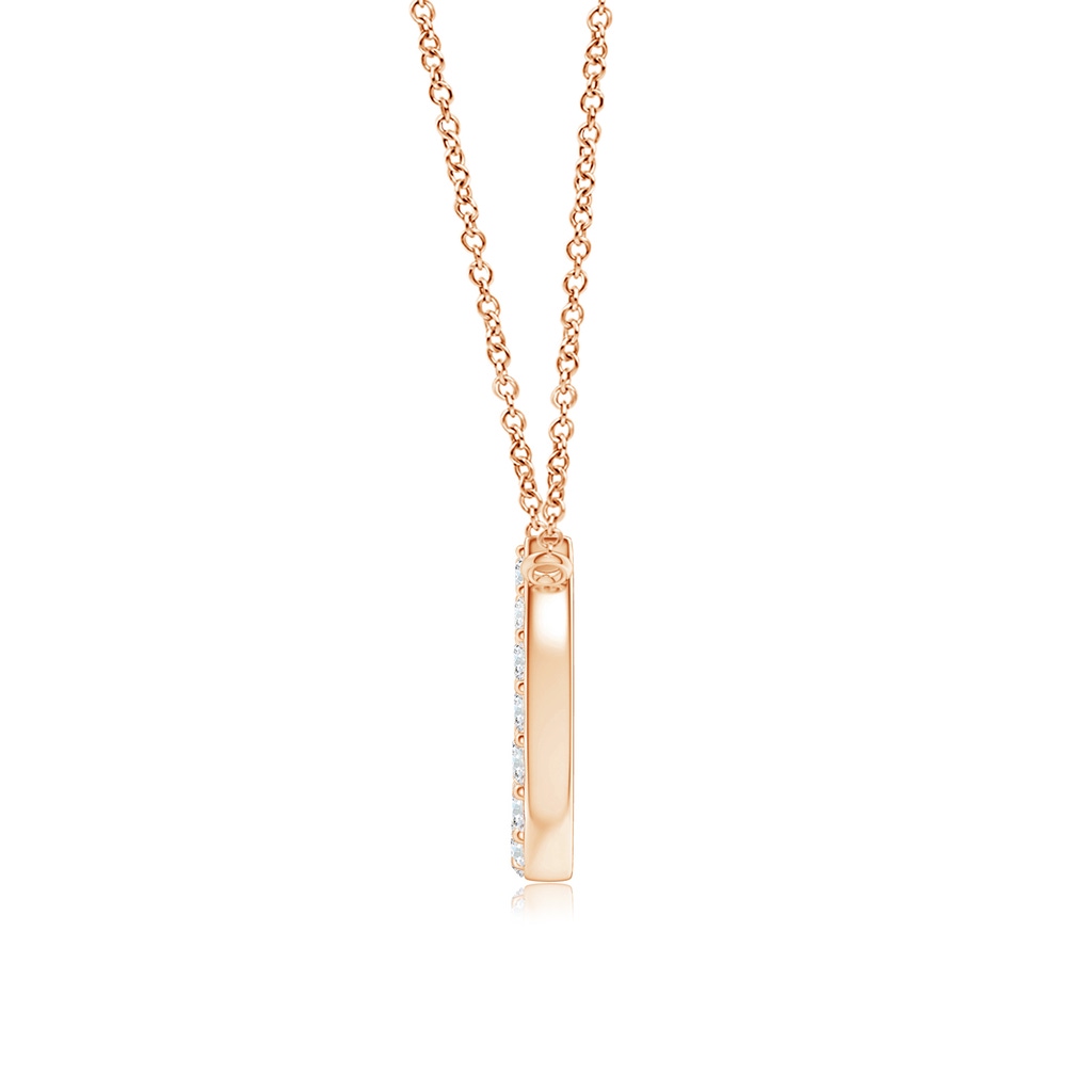 1.2mm GVS2 Classic Diamond Horseshoe Necklace in Rose Gold - side 199