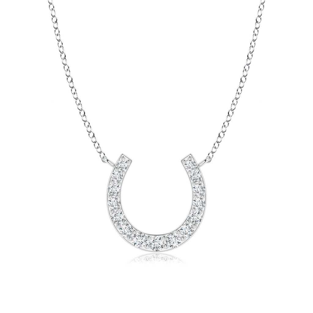 1.2mm GVS2 Classic Diamond Horseshoe Necklace in White Gold