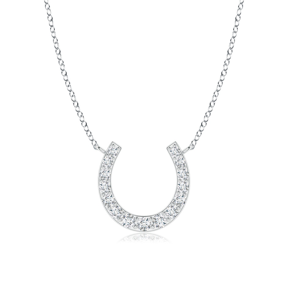 1.2mm GVS2 Classic Diamond Horseshoe Necklace in White Gold 