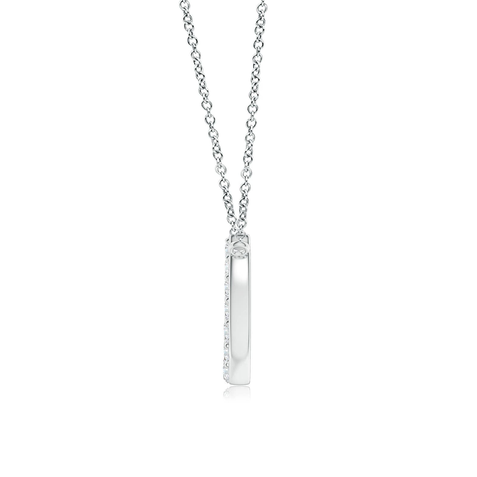 1.2mm GVS2 Classic Diamond Horseshoe Necklace in White Gold - side 2