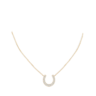 Classic Diamond Horseshoe Necklace in 14K Yellow Gold (G