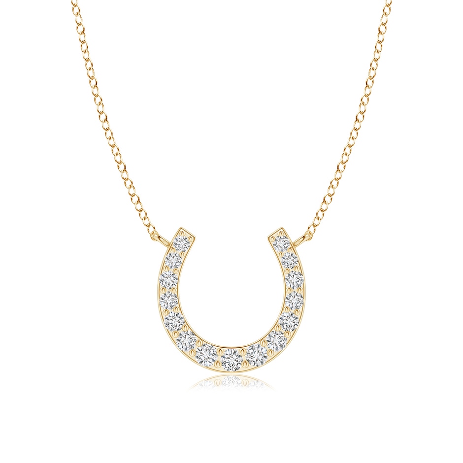 1.2mm HSI2 Classic Diamond Horseshoe Necklace in Yellow Gold 