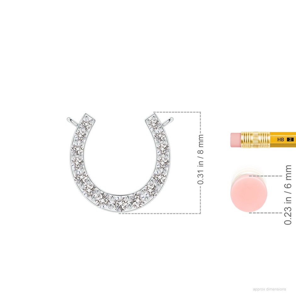1.2mm IJI1I2 Classic Diamond Horseshoe Necklace in 9K White Gold ruler