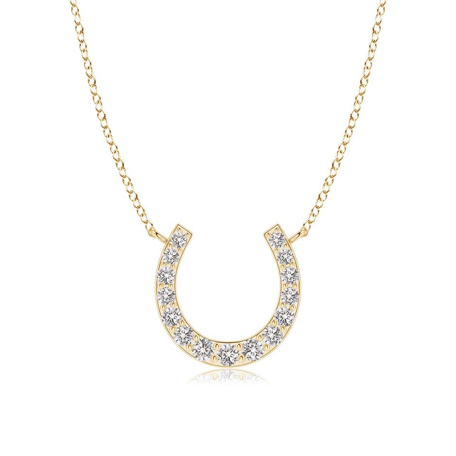 1.2mm IJI1I2 Classic Diamond Horseshoe Necklace in Yellow Gold 