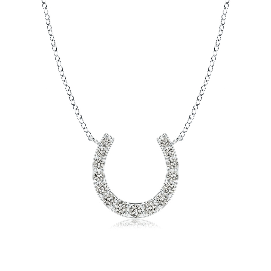 1.2mm KI3 Classic Diamond Horseshoe Necklace in White Gold 