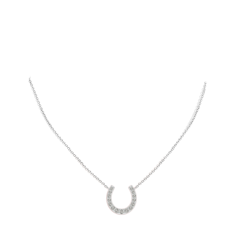 1.2mm KI3 Classic Diamond Horseshoe Necklace in White Gold pen