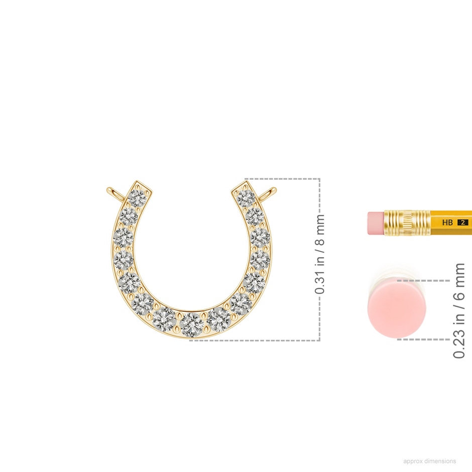 1.2mm KI3 Classic Diamond Horseshoe Necklace in Yellow Gold ruler