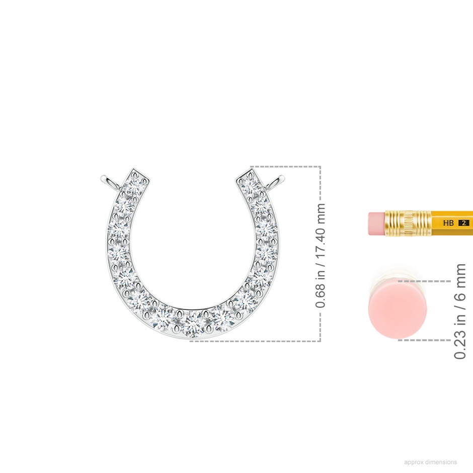 2.5mm GVS2 Classic Diamond Horseshoe Necklace in P950 Platinum ruler