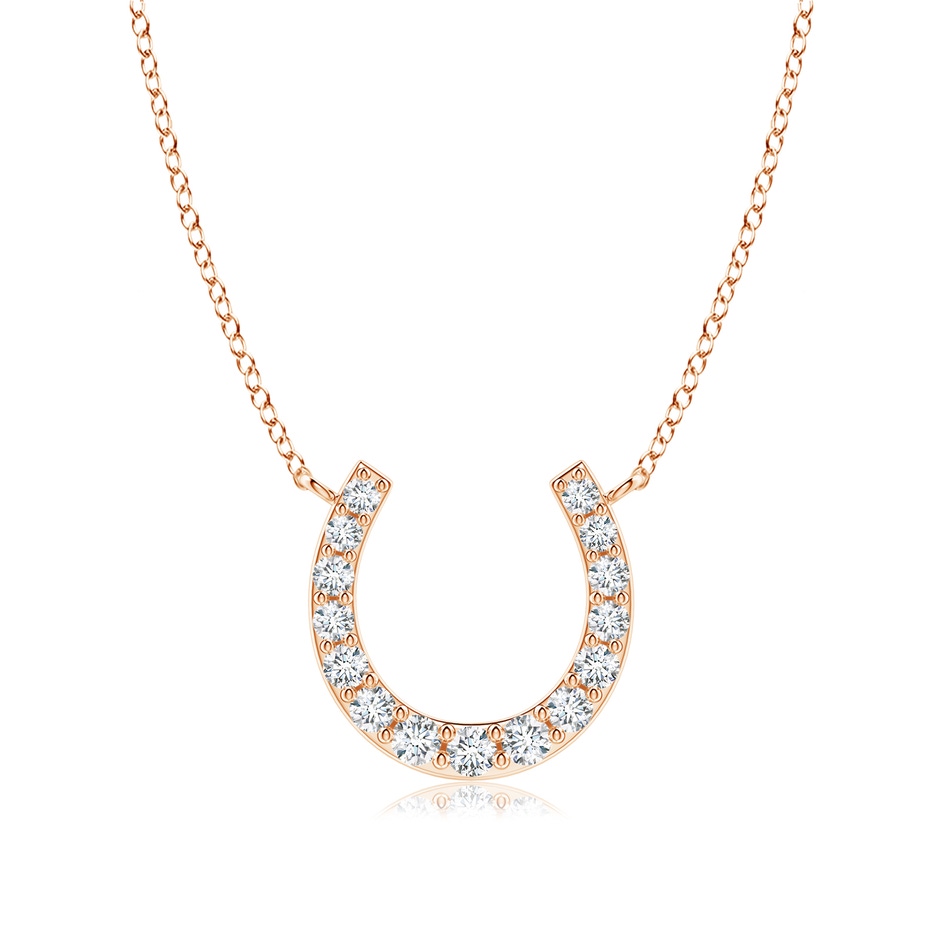 2.5mm GVS2 Classic Diamond Horseshoe Necklace in Rose Gold 