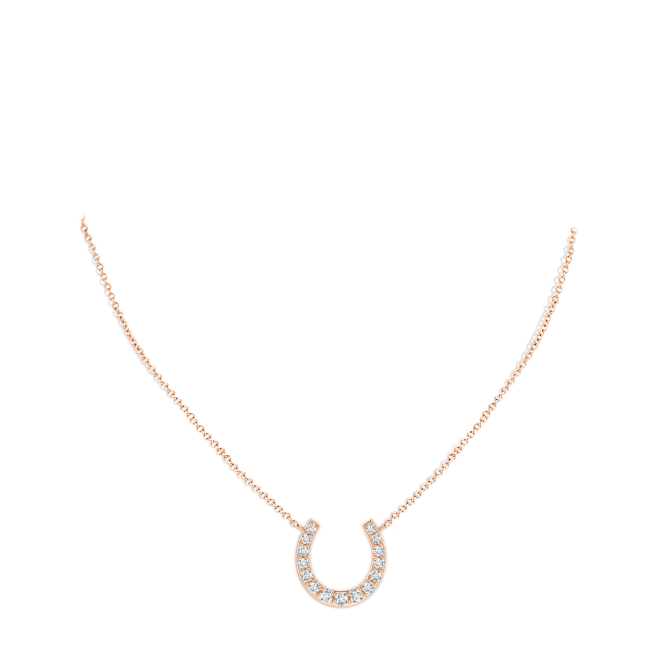 2.5mm GVS2 Classic Diamond Horseshoe Necklace in Rose Gold pen