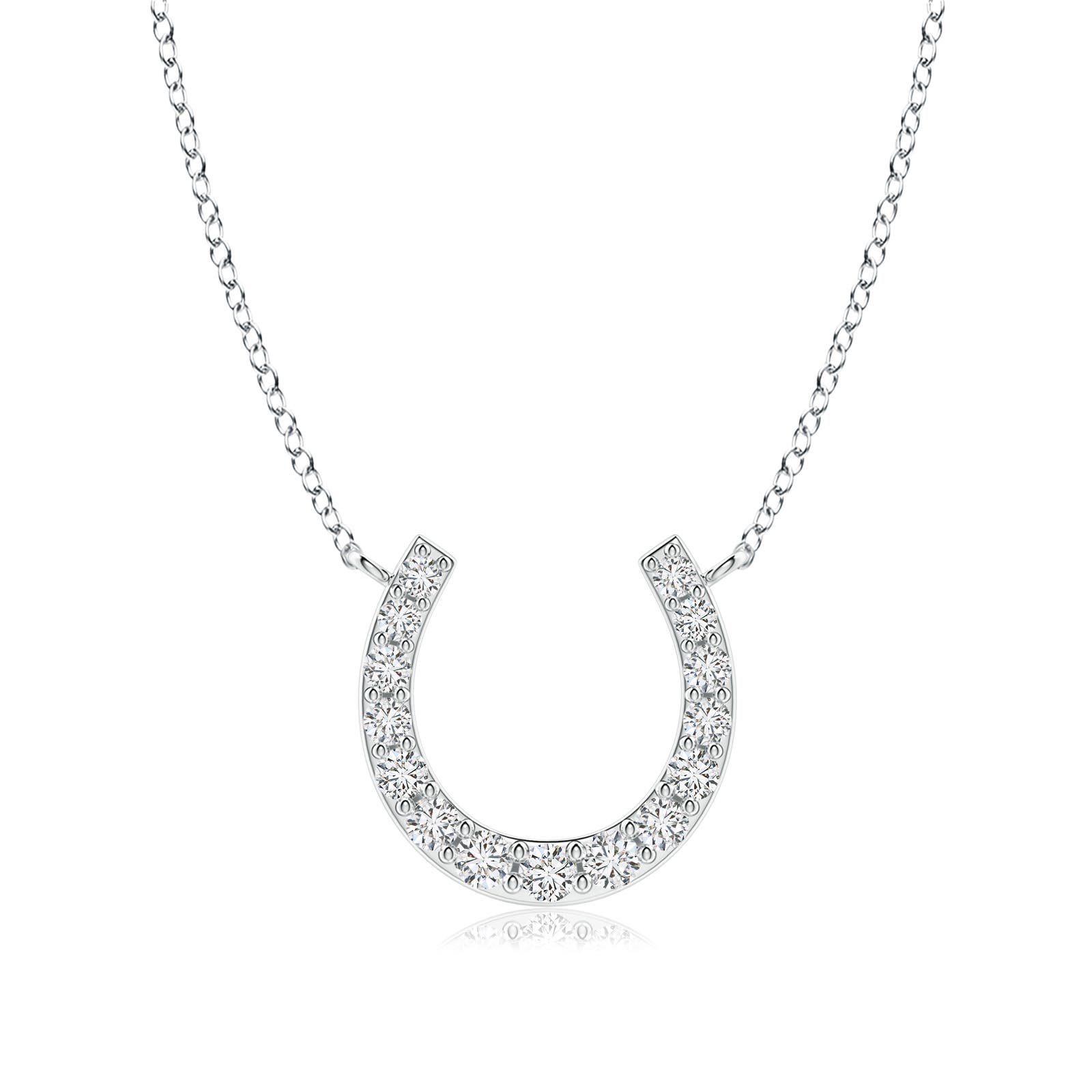 2.5mm HSI2 Classic Diamond Horseshoe Necklace in 18K White Gold