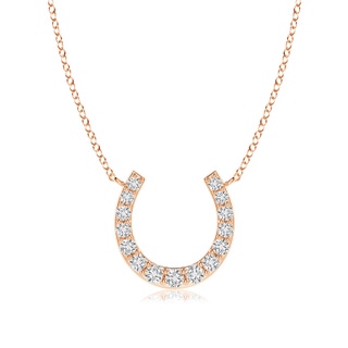 2.5mm HSI2 Classic Diamond Horseshoe Necklace in Rose Gold