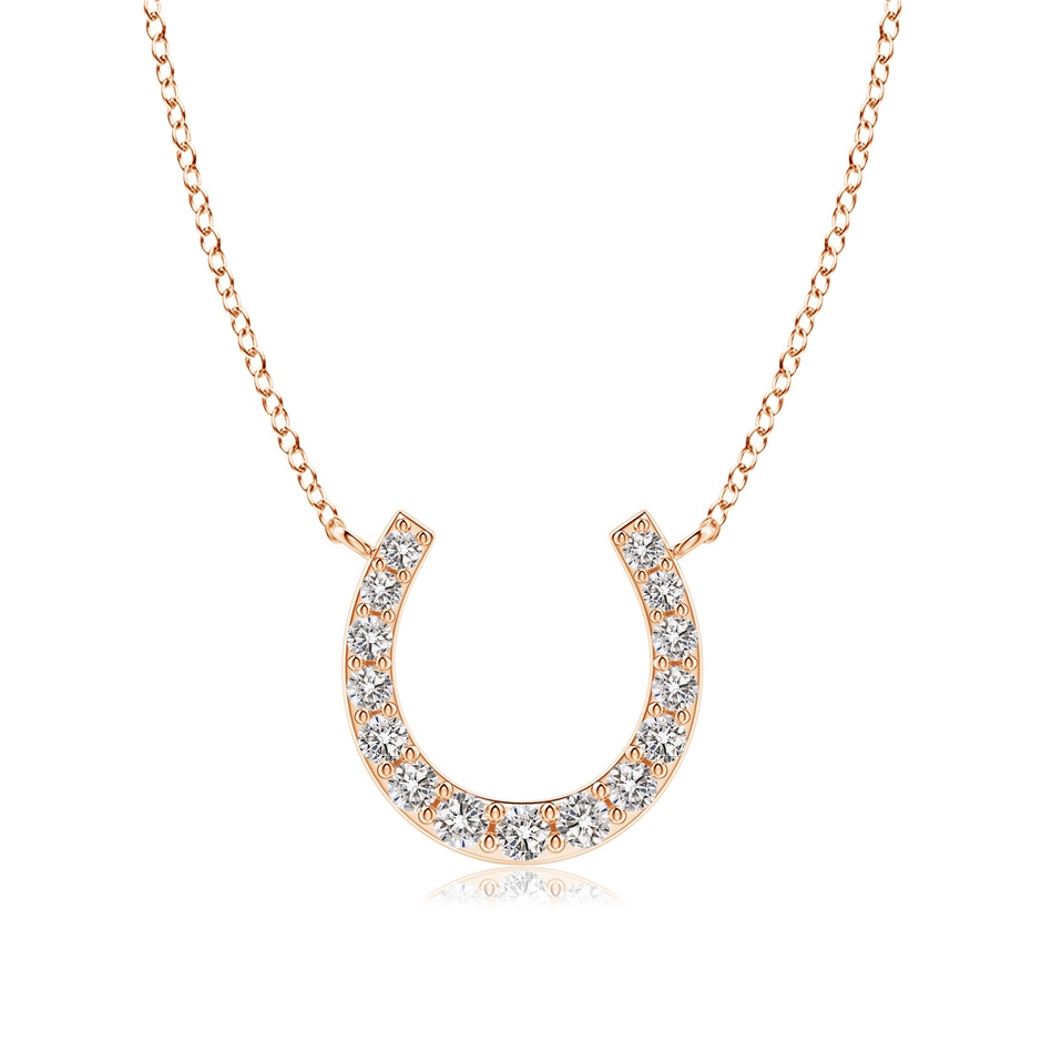2.5mm IJI1I2 Classic Diamond Horseshoe Necklace in Rose Gold 