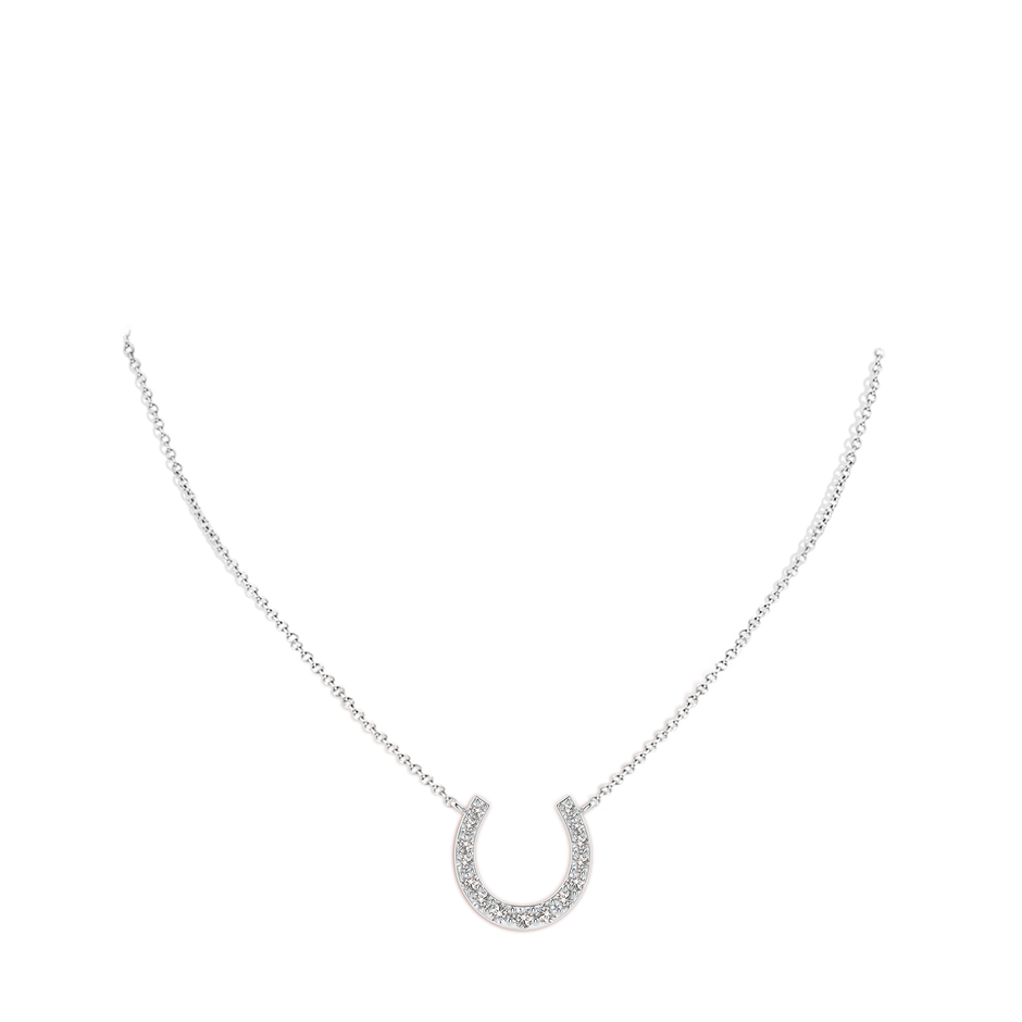 2.5mm IJI1I2 Classic Diamond Horseshoe Necklace in White Gold pen