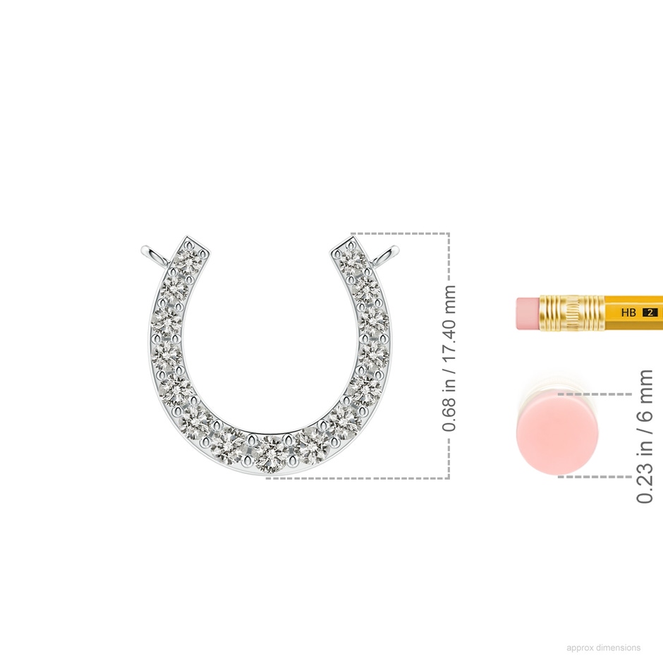 2.5mm KI3 Classic Diamond Horseshoe Necklace in White Gold ruler
