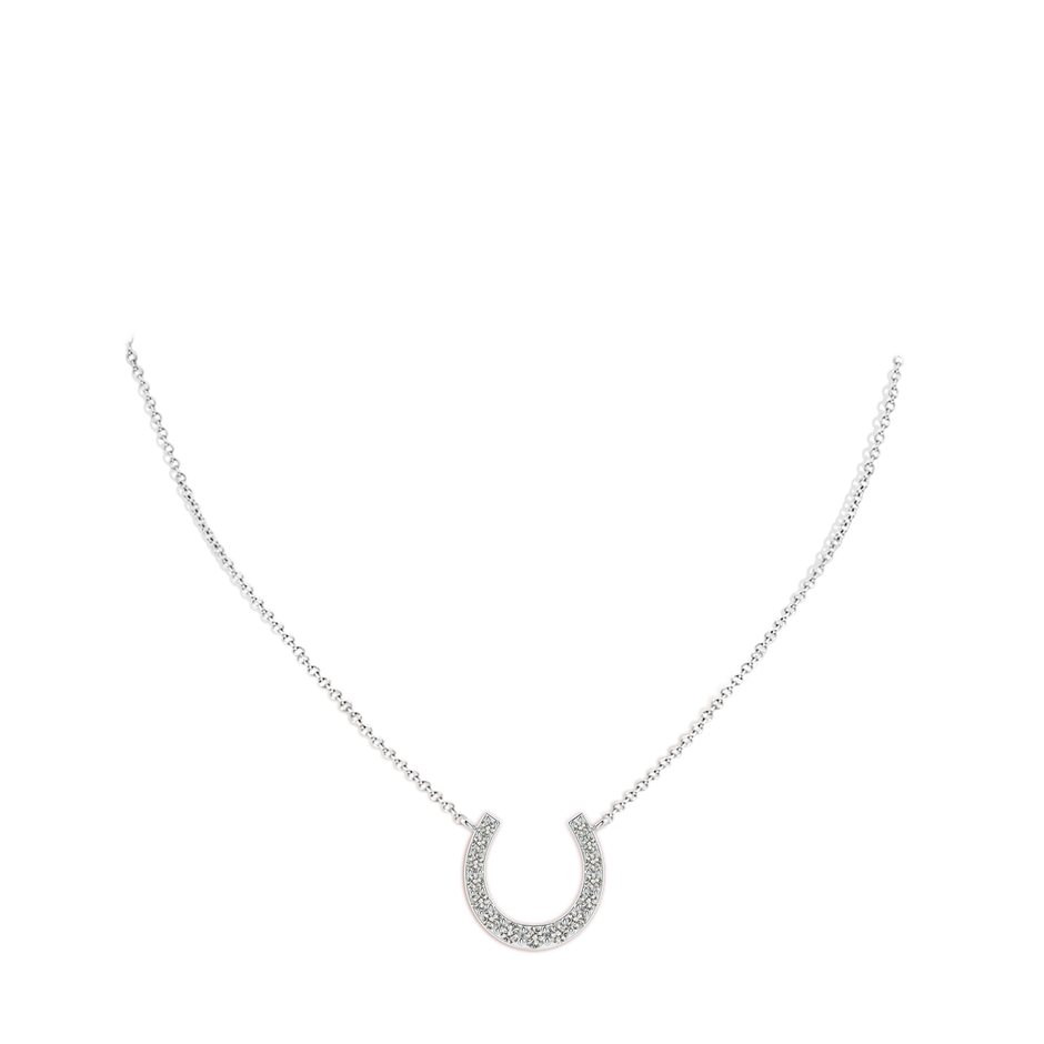 2.5mm KI3 Classic Diamond Horseshoe Necklace in White Gold pen