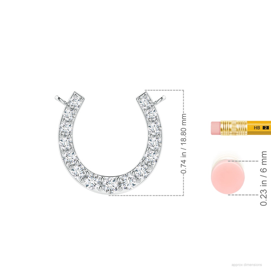 2.7mm GVS2 Classic Diamond Horseshoe Necklace in P950 Platinum ruler