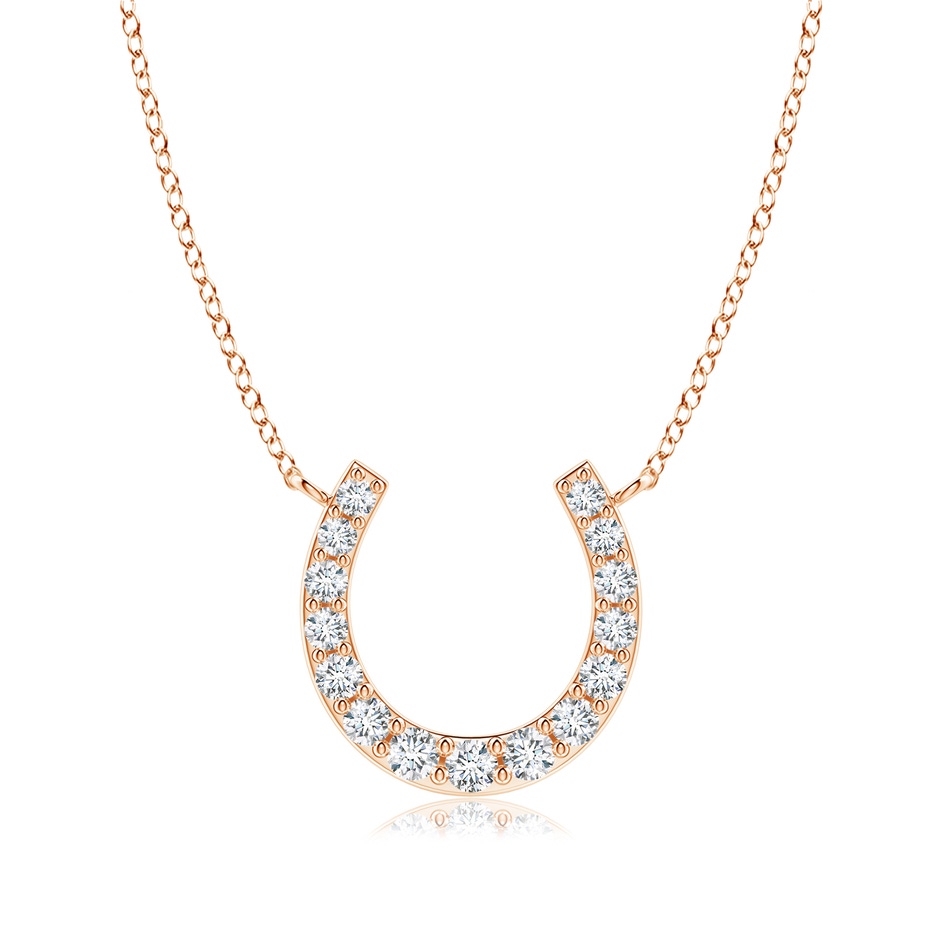 2.7mm GVS2 Classic Diamond Horseshoe Necklace in Rose Gold 