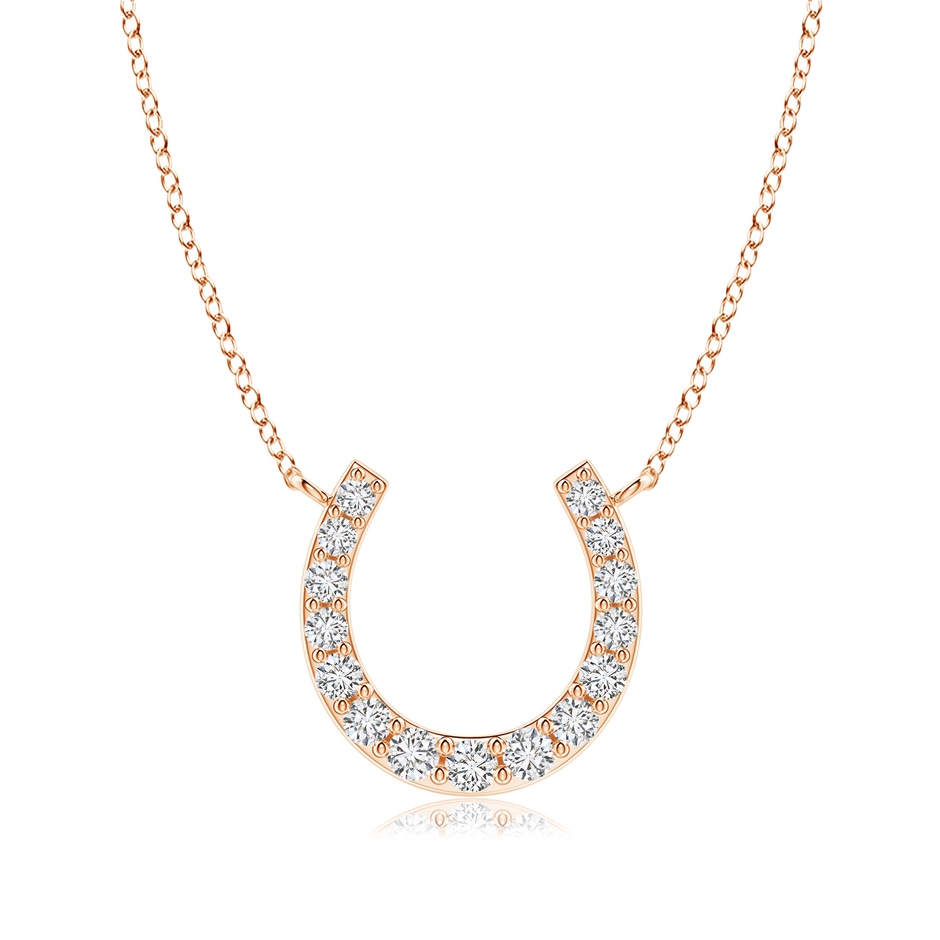 2.7mm HSI2 Classic Diamond Horseshoe Necklace in Rose Gold 