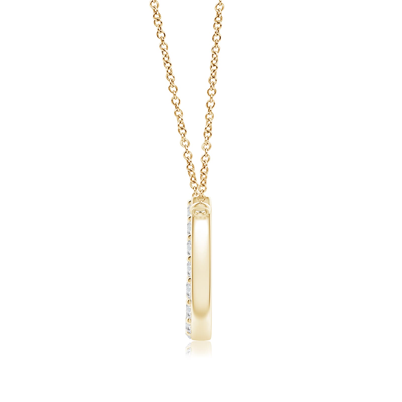 2.7mm HSI2 Classic Diamond Horseshoe Necklace in Yellow Gold