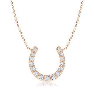 3.1mm GVS2 Classic Diamond Horseshoe Necklace in 9K Rose Gold