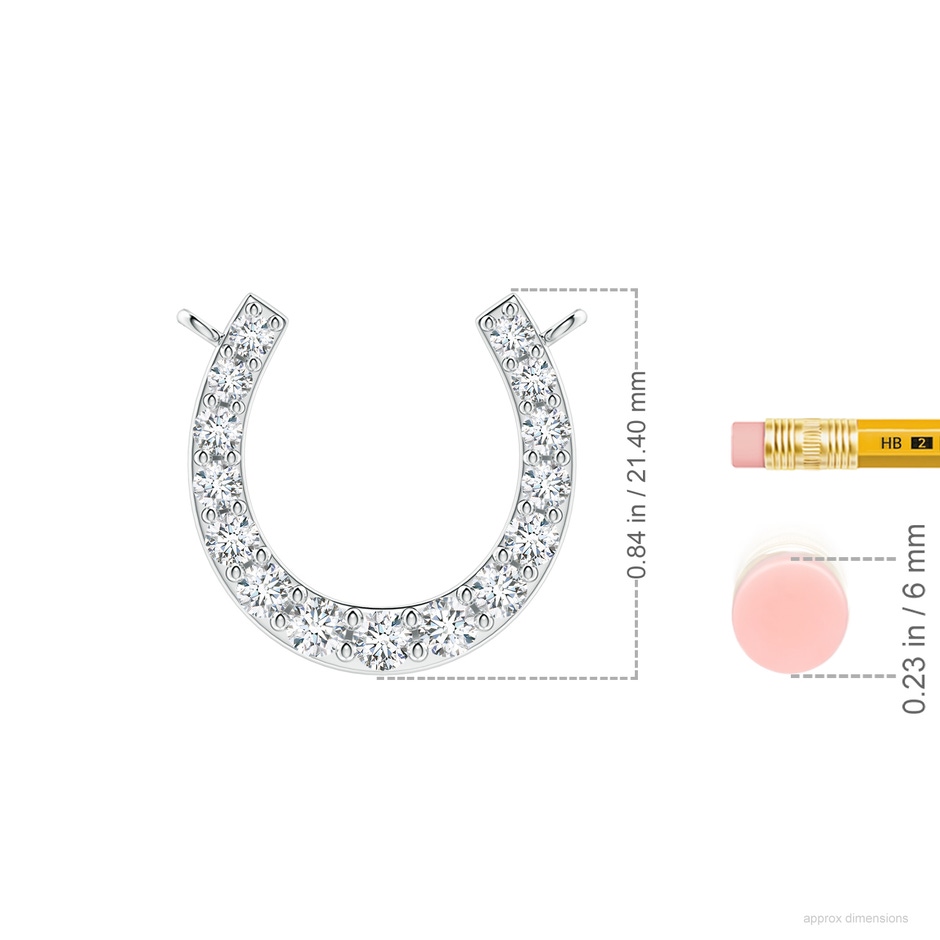 3.1mm GVS2 Classic Diamond Horseshoe Necklace in P950 Platinum ruler