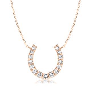 3.1mm GVS2 Classic Diamond Horseshoe Necklace in Rose Gold