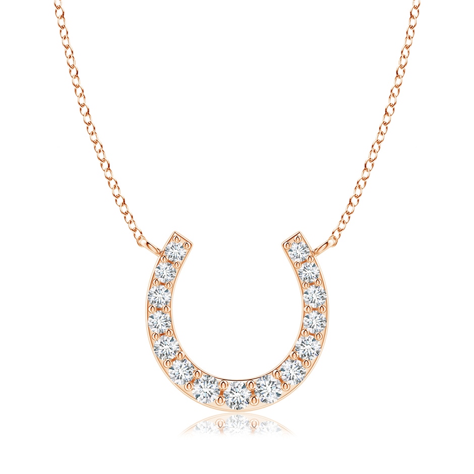 3.1mm GVS2 Classic Diamond Horseshoe Necklace in Rose Gold 