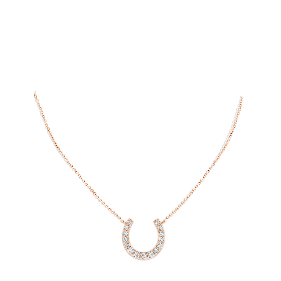 3.1mm GVS2 Classic Diamond Horseshoe Necklace in Rose Gold pen