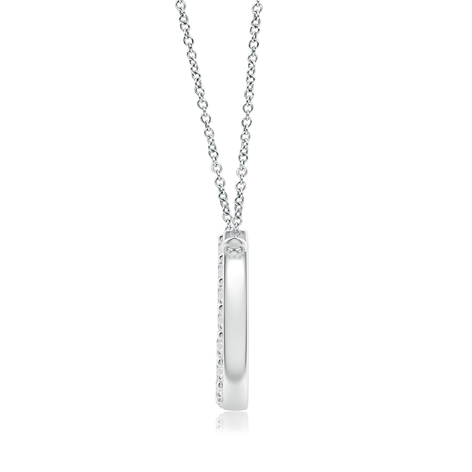 3.1mm HSI2 Classic Diamond Horseshoe Necklace in 18K White Gold
