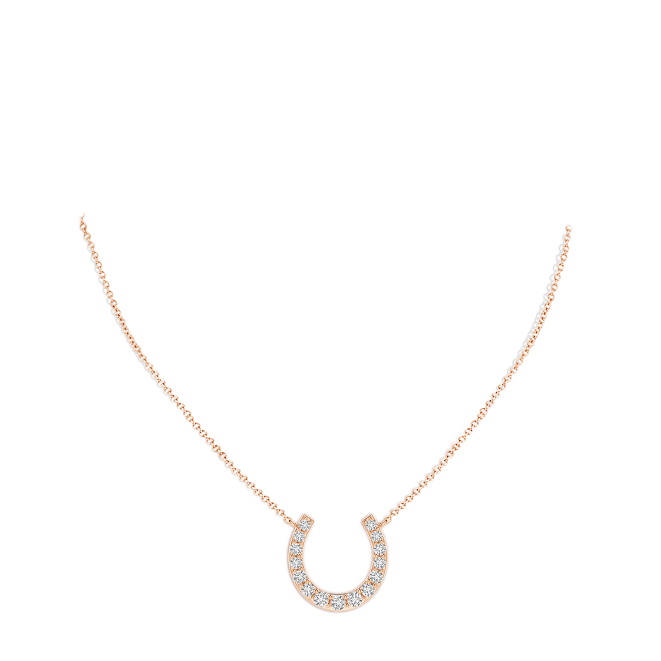 3.1mm HSI2 Classic Diamond Horseshoe Necklace in Rose Gold pen