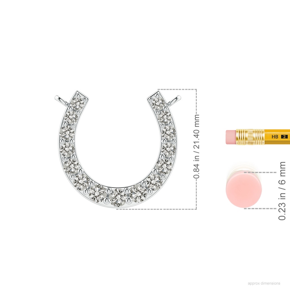 3.1mm KI3 Classic Diamond Horseshoe Necklace in 18K White Gold ruler
